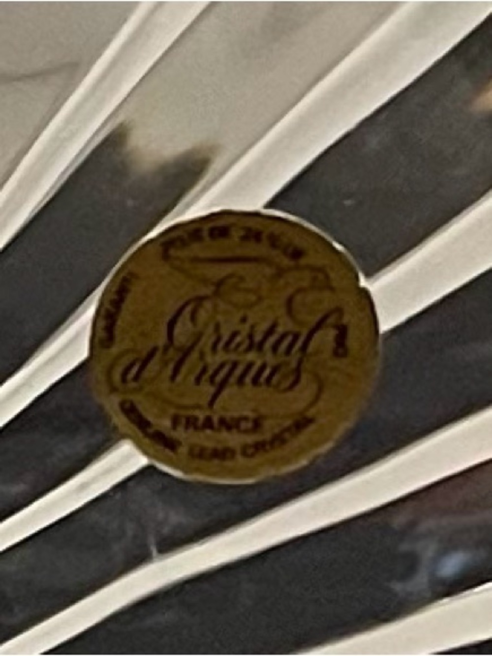 Cristal d'Arques France Decorative Glass Accent Fan Book ends - Gold Label
